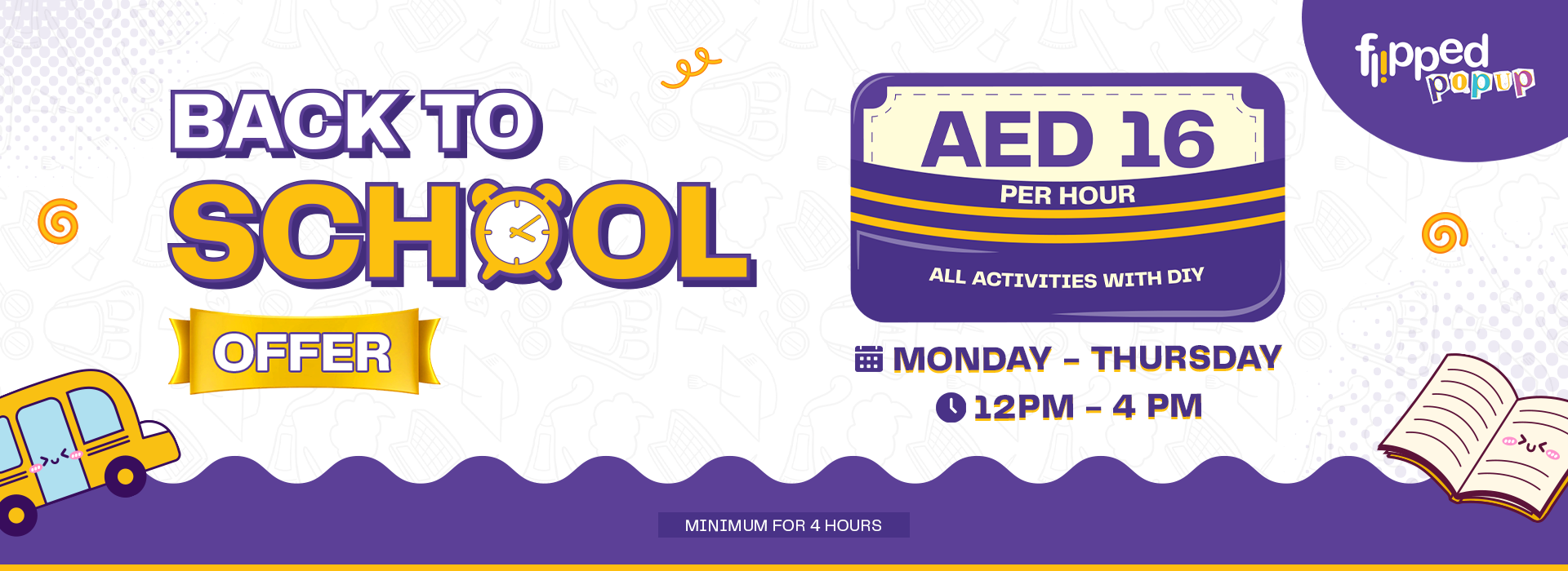 Back to school flipped popup