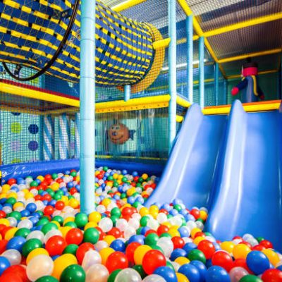 Moscow - June 24, 2014: Modern children playground indoor